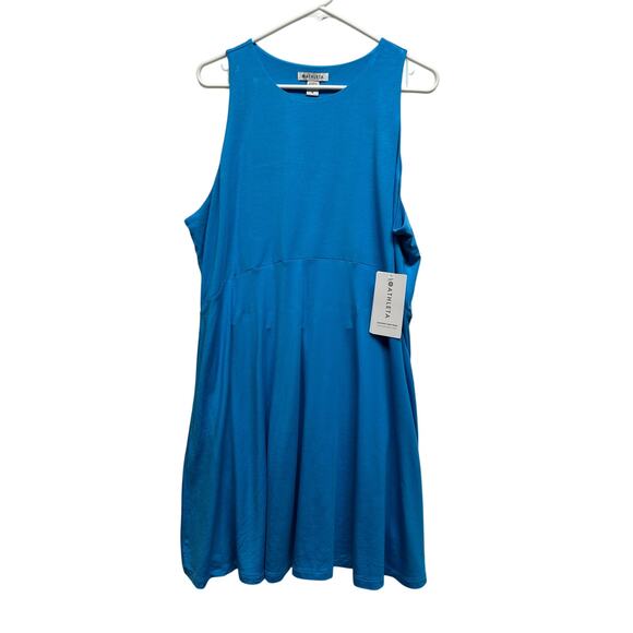 NWT Cute Athleta Santorini Thera Dress Size 1X Teal Blue - Picture 1 of 11
